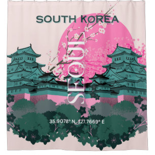 Seoul South Korea Travel Art Duschvorhang