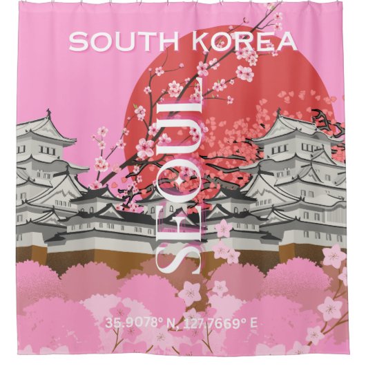 Seoul South Korea Travel Art Duschvorhang (Vorderseite)