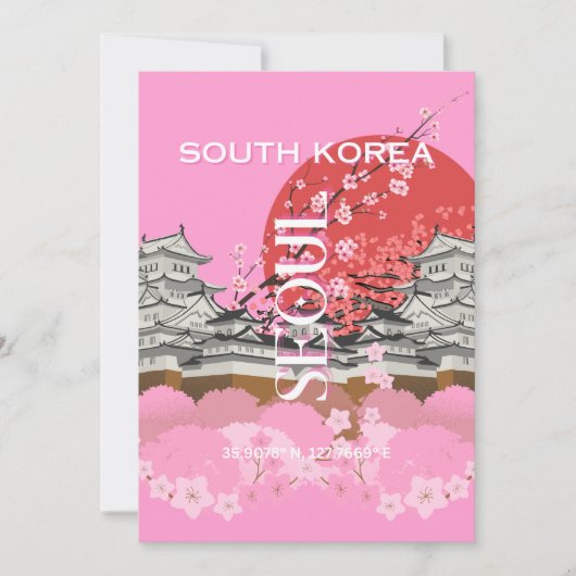 Seoul South Korea Travel Art Einladung (Vorderseite)