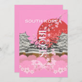 Seoul South Korea Travel Art Einladung (Vorne/Hinten)