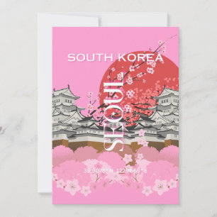Seoul South Korea Travel Art Einladung