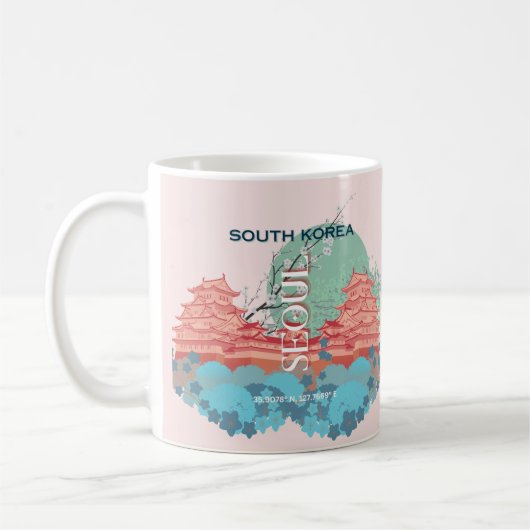 Seoul South Korea Travel Art Kaffeetasse (Links)