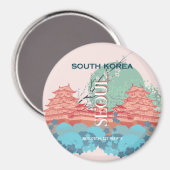 Seoul South Korea Travel Art Magnet (Vorderseite/Rückseite)