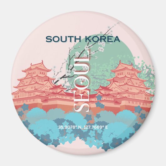 Seoul South Korea Travel Art Magnet (Vorne)