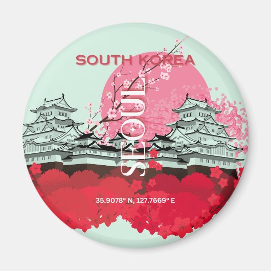 Seoul South Korea Travel Art Magnet (Vorne)