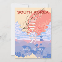 Seoul South Korea Travel Art, Pastel