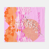 Seoul South Korea Travel Art, Pink Fleecedecke (Vorderseite (Horizontal))