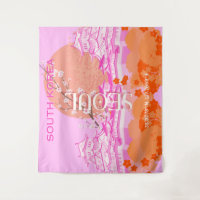 Seoul South Korea Travel Art, Pink