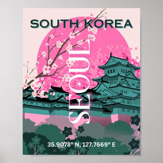 Seoul South Korea Travel Art Poster (Vorne)