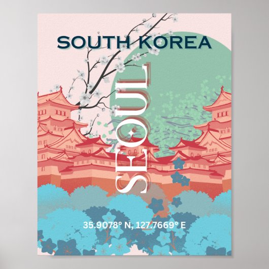 Seoul South Korea Travel Art Poster (Vorne)