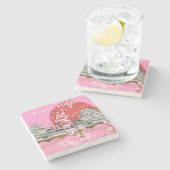 Seoul South Korea Travel Art Steinuntersetzer (Seitenansicht)