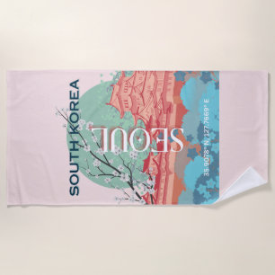 Seoul South Korea Travel Art Strandtuch