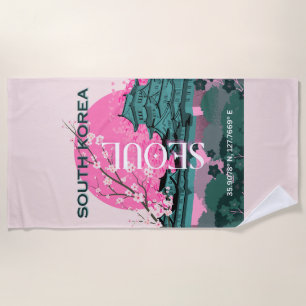 Seoul South Korea Travel Art Strandtuch