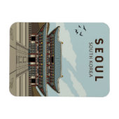 Seoul South Korea Travel Art Vintag Magnet (Horizontal)