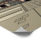 Seoul South Korea Travel Art Vintag Poster (Ecke)