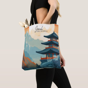 Seoul South Korea Vintag Art Travel Illustration Tasche