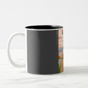 Seoul South Korea Vintage Travel Poster Zweifarbige Tasse