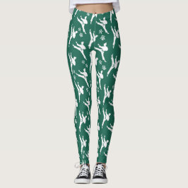 Seoul Spirit Sports Leggings White auf Green