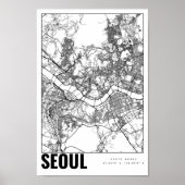 Seoul Südkorea 서 울 Minimalistische Karte Poster (Vorne)