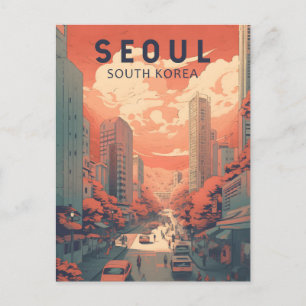 Seoul Südkorea Illustration Kunst Vintage Postkarte