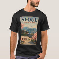 Seoul Südkorea Illustration Reise Kunst Vintage