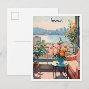 Seoul Südkorea Kunst Reise Postkarte