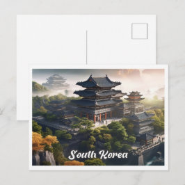 Seoul Südkorea Kunst Vintage Reiseillustration Postkarte