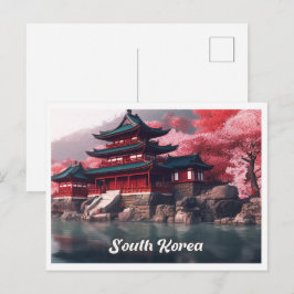Seoul Südkorea Kunst Vintage Reiseillustration Postkarte