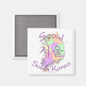 Seoul Südkorea Magnet (Vorderseite/Rückseite)