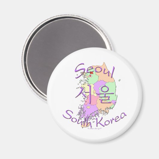 Seoul Südkorea Magnet (Vorderseite/Rückseite)