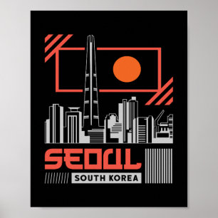 Seoul Südkorea Moderne Skyline Reise Design Poster