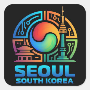 Seoul Südkorea Quadratischer Aufkleber