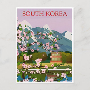 Seoul Südkorea Reise Kunst Vintage Retro Postkarte