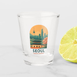 Seoul Südkorea Schnapsglas – Vintage Reiseplakat