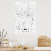 Seoul, Südkorea (schwarz auf weiß) Poster (Küche)