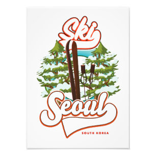 Seoul Südkorea Ski-Logo Fotodruck