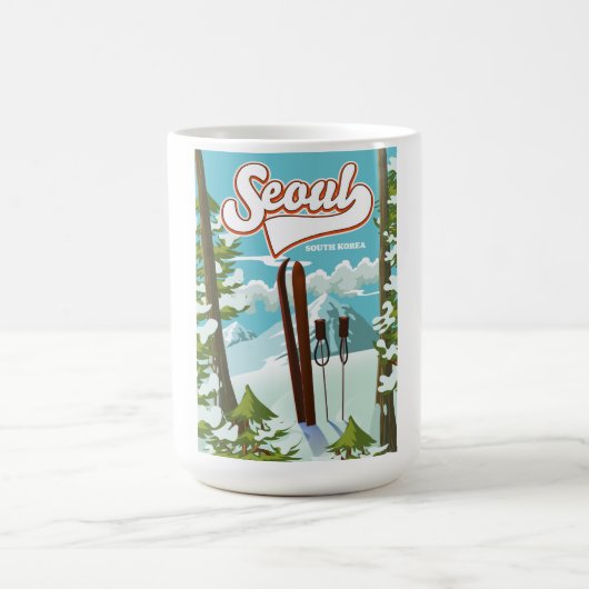 Seoul Südkorea Skiposter Kaffeetasse (Mittel)