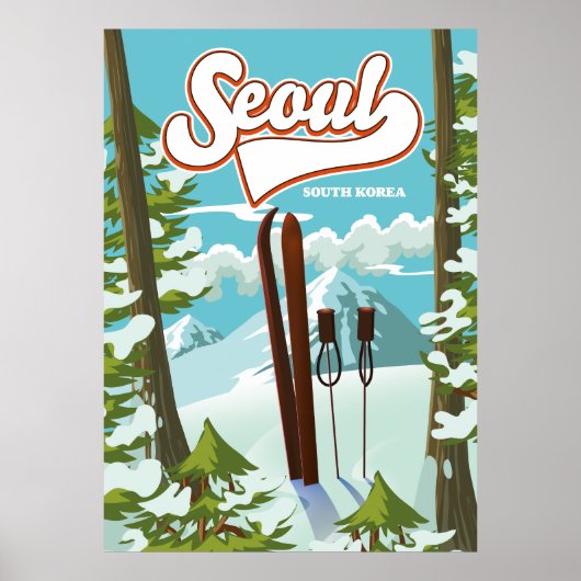 Seoul Südkorea Skiposter Poster (Vorne)