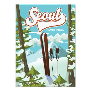Seoul Südkorea Skireiseplakat Fotodruck