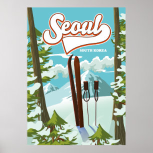 Seoul Südkorea Skireiseplakat Poster
