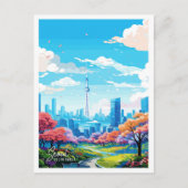 Seoul Südkorea Vintage Illustration Postkarte (Vorderseite)