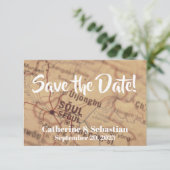 Seoul, Südkorea - Vintage Karte (Stehend Vorderseite)