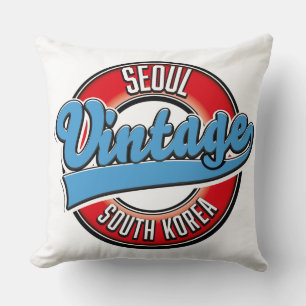 Seoul Südkorea Vintages Logo Kissen