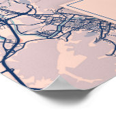 Seoul - Südkoreanisch Breezy City Map Poster (Ecke)