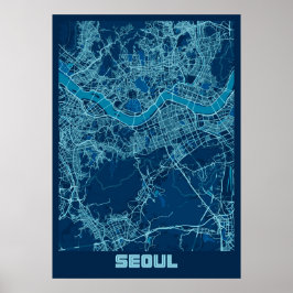 Seoul - Südkoreanische Friedens-City-Karte Poster