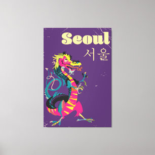 Seoul südkoreanisches Reiseplakat Leinwanddruck