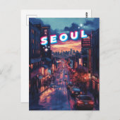 Seoul Sunset: Eine lebendige Stadtbesichtigung Postkarte (Vorne/Hinten)