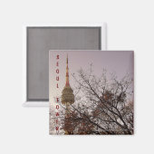 Seoul Tower/ Namsan Park, Seoul, Südkorea Magnet (Vorderseite/Rückseite)