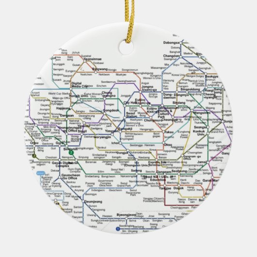 Seoul-Untergrundbahn-Karte Keramikornament (Vorne)