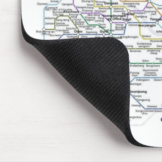 Seoul-Untergrundbahn-Karte Mousepad (Ecke)